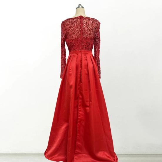Sequin Sheer Mesh Long Sleeve Maxi Dress for Women Flowy Glitter A-line Long Dress Formal Cocktail Evening Gown