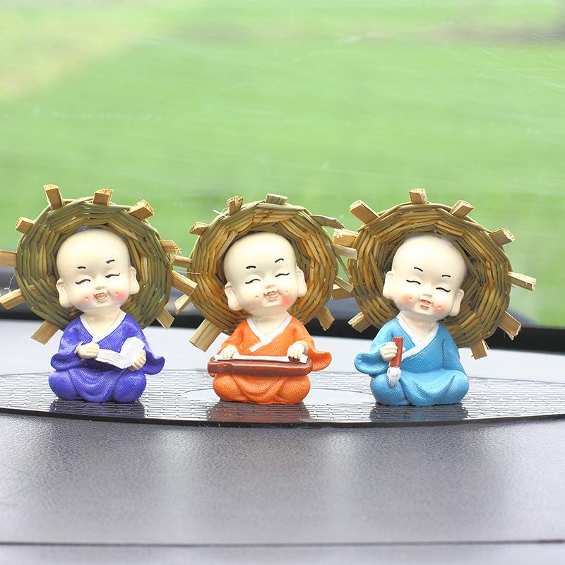 Popular Resin Monk Hydroponic Flower Pot & Car Ornaments