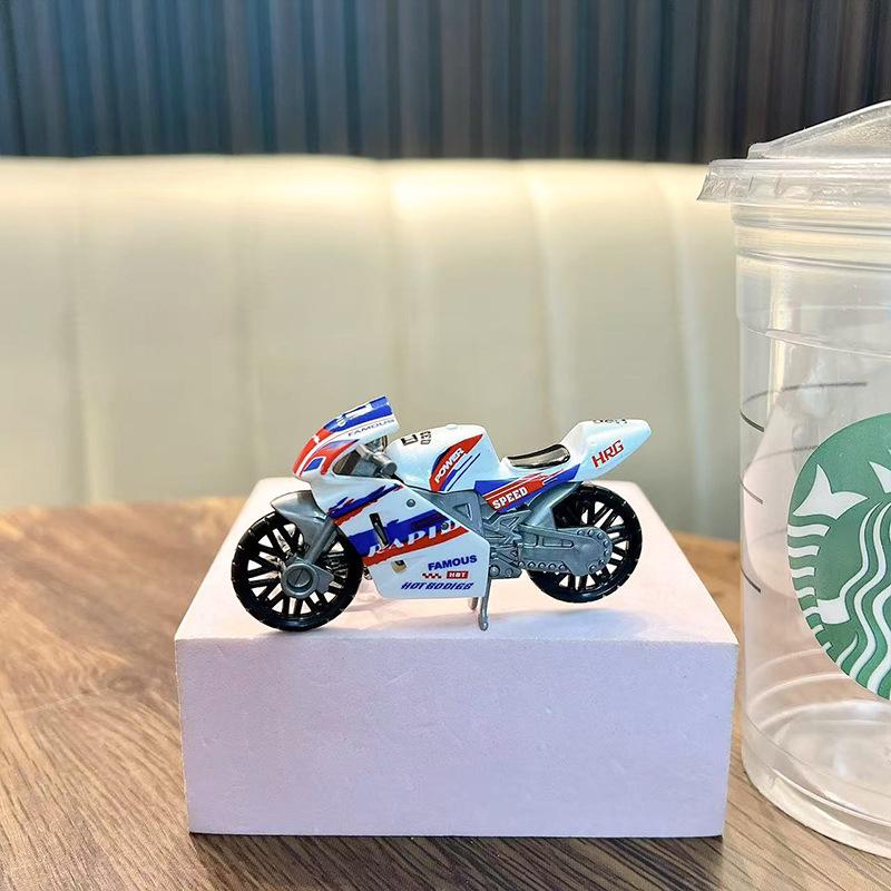 Trendy Cartoon Motorcycle Keychain Pendant - Cool Backpack Accessory and Gift