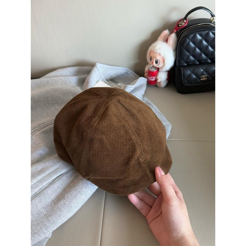 

Корейская версия осеннего нового берета, ретро вельветовая кепка, женская литературная кепка газетчика, шляпа художника, трендовая Adjustable