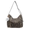 Niche leopard print canvas tote bag women's bag casual large capacity fashion handbag Korean version foreign style shoulder messenger bag