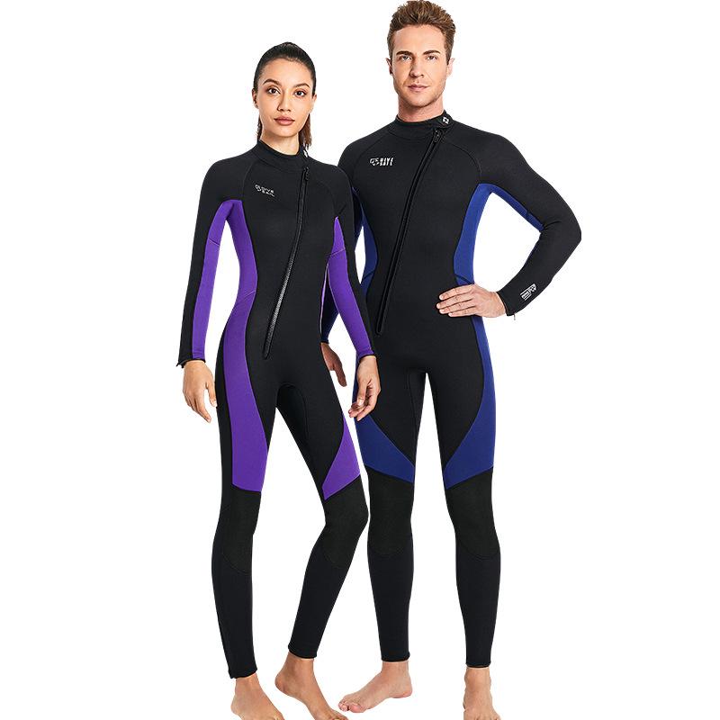 European & American 3MM Wetsuit: Unisex Long Sleeve Snorkeling & Surfing Suit for Cold-Proof Winter Swimming