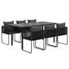 3156497 vidaXL Garden Dining Set 7 Pcs Black