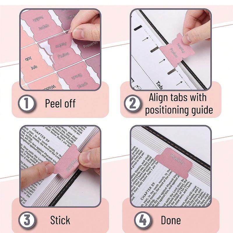 75pcs Bible Tabs, Bible Index Tabs Stickers for Catholic/Christian Bible, Sticky Notes Back To School