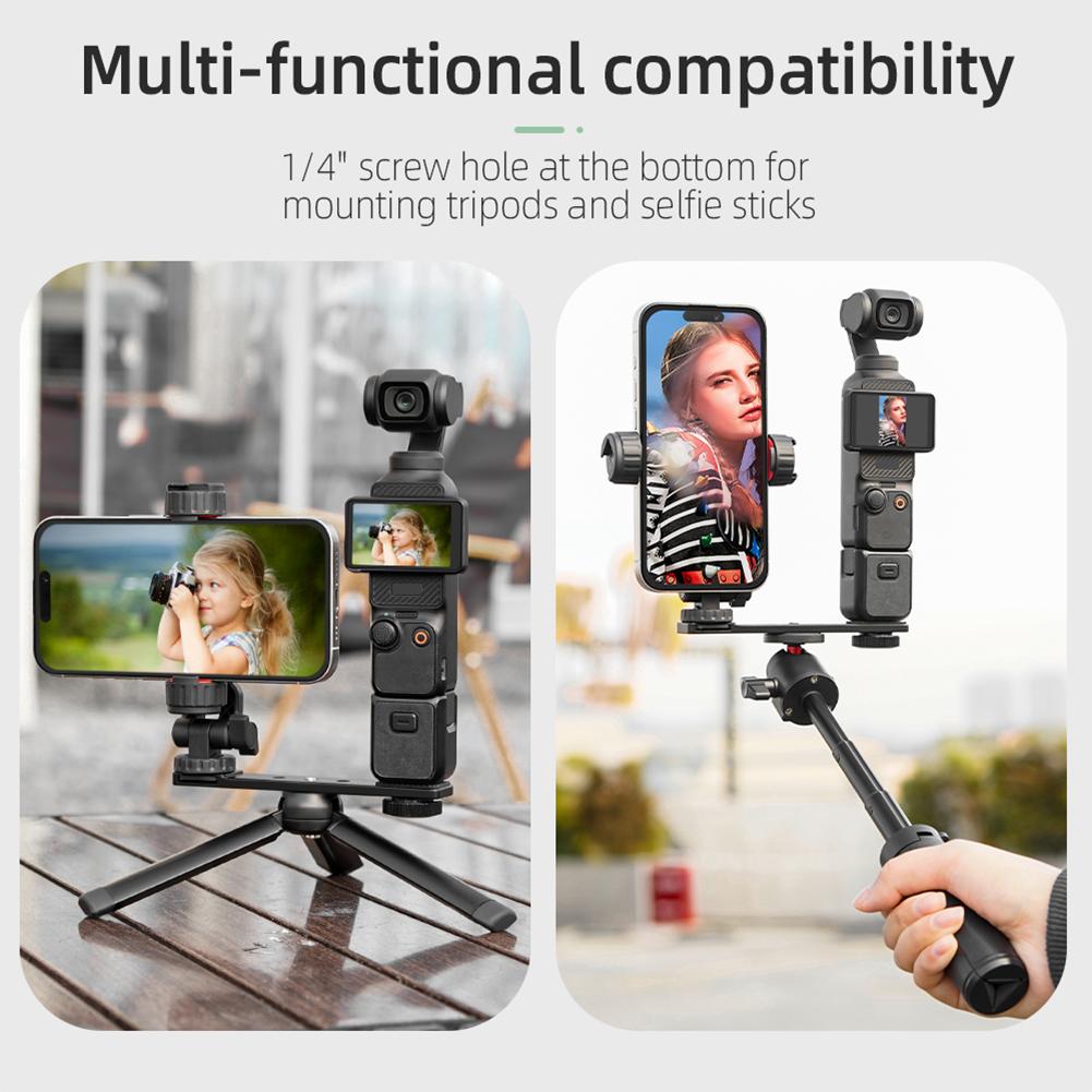 Pocket 3 Phone Holder Clip for DJI Pocket 3/Insta360 X4 Camera Expansion Tripod Fixed Bracket With Cold Shoe Accessories