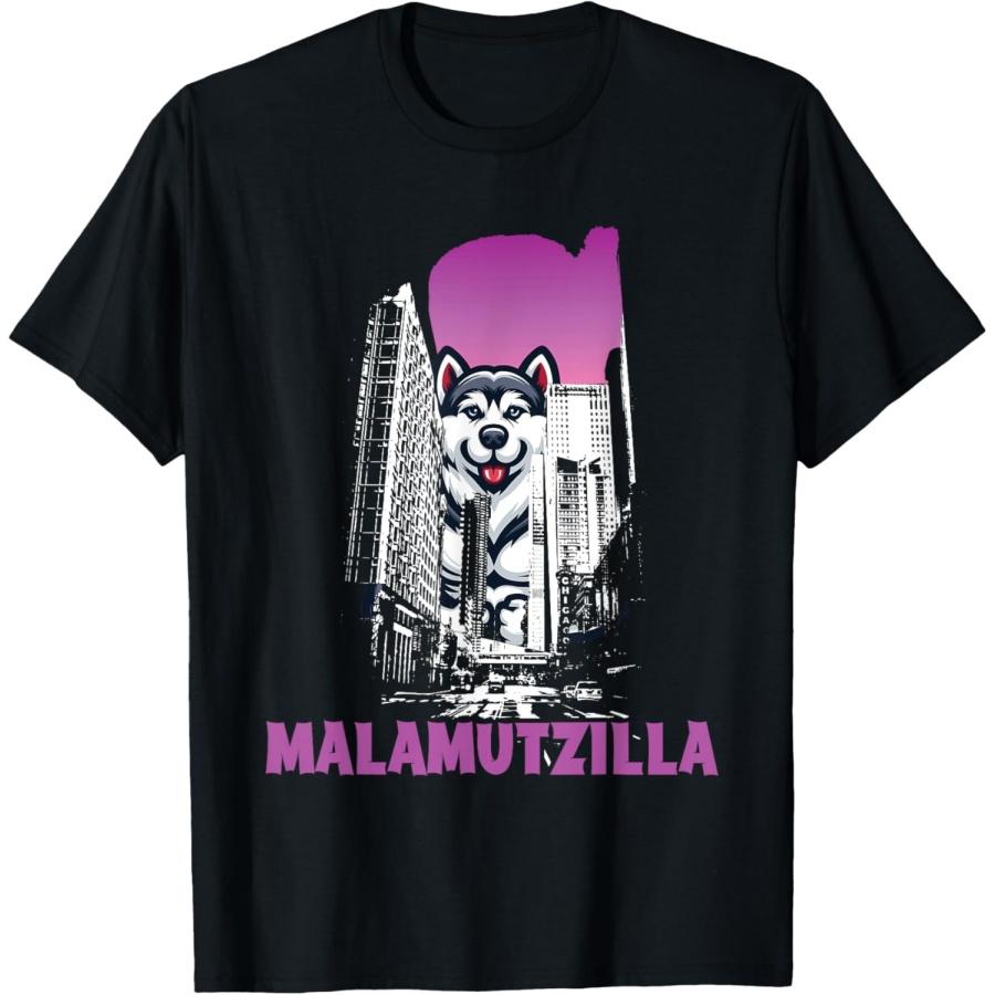 

Alaskan Malamute Dog Funny Alaska Puppy Japanese Dogzilla Men Women Kids T-Shirt XXXXXL чорний