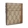 Gucci GG Emblem monogram pattern with multiple card slots, coated fabric card holder, same style for men and women, beige and dark brown