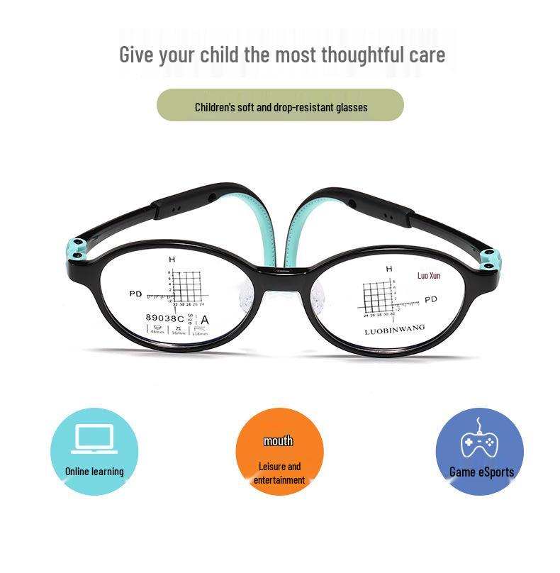 Eco-friendly Ultra-light Kids' Myopia Control Silicone Glasses Frame, Drop-resistant and Comfortable