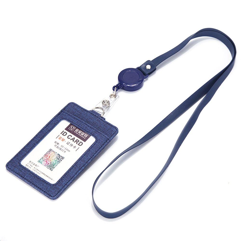 Kožené pouzdro na jízdenku na autobus Kryt Zatahovací šňůrky Držák na ID odznak Pánský Dámský Držák na bankovní kreditní karty Popruh