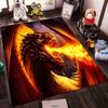 Fiery Dragon Fantasy Art Carpet with Fire Breath and Dark Wings Design1Warm Tones Suitable for Use As an Anti-slip1 For1room and Bedroom Sofas