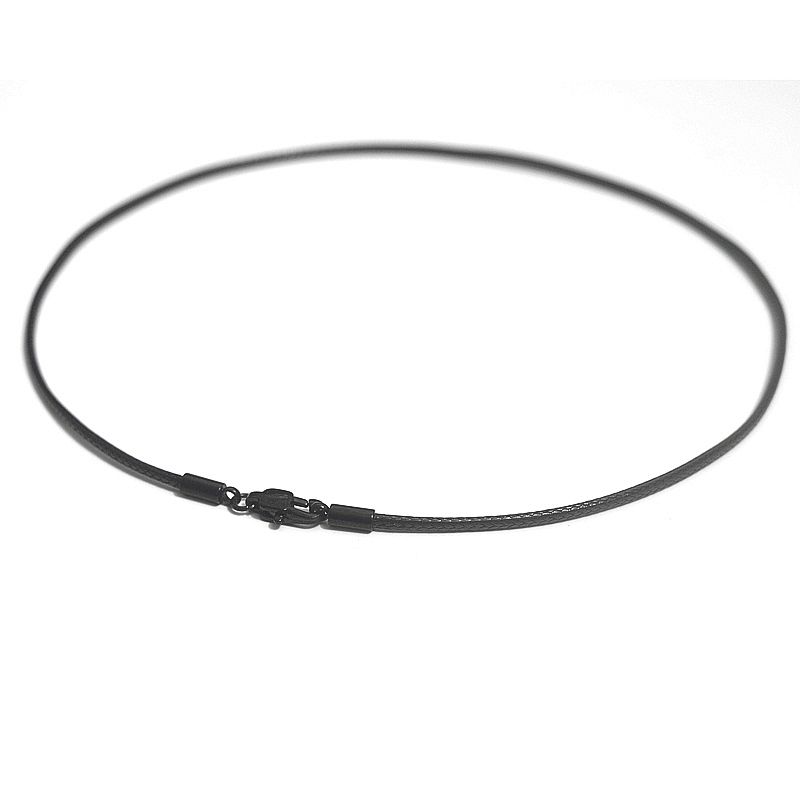 

Короткое ожерелье ручной работы из черного вощеного кожаного шнура, цепочка для ключицы, веревочное ожерелье, шнурок для украшений, стильное, изящное, простое шейное украшение, веревка Circumference 31cm