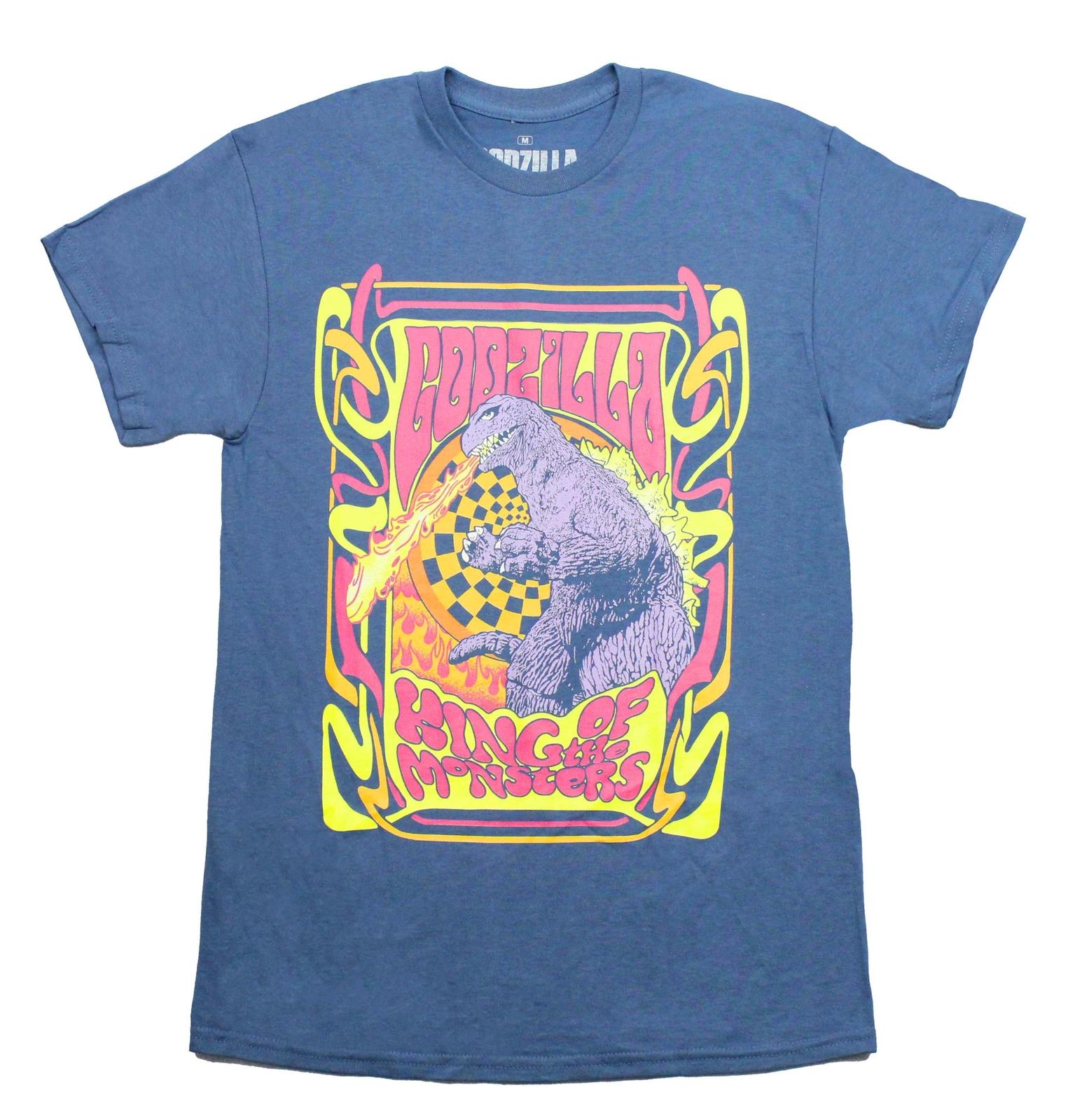 Godzilla New Adult T-Shirt -Trippy Colors King of the Monsters XXXXL
