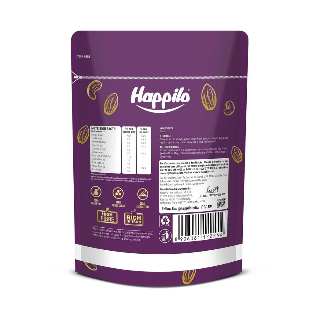 Omaanse dadels (680 g), Premium Internationale Omani Dadels, Happilo