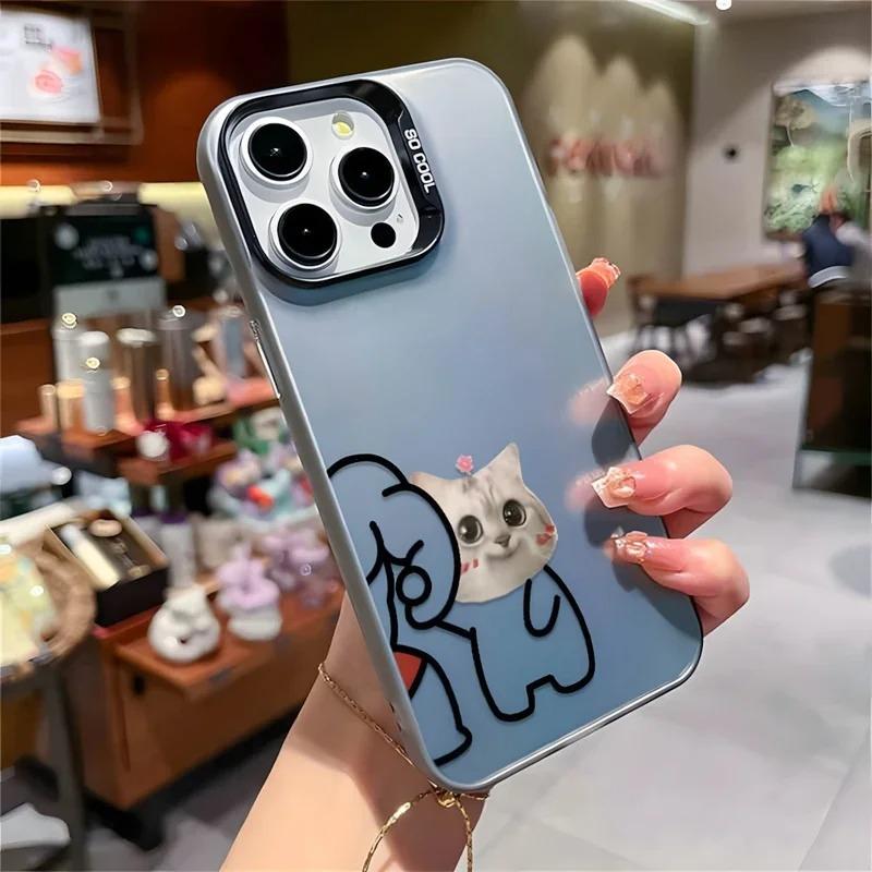 Funny Fitness Shiba Dog and Cat Matching Case for iPhone 16 15 12 13 11 14 Pro Max XR Xs 8 Plus Shockproof Cover for Couple_