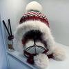 Women's hats Women's autumn and winter wool hats Knitted hats Cold hats Winter warm, piled, thickened ear protectors Cold resistance