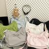 Korean Style Nylon Shoulder Bag Oxford Cloth Drawstring Bag Casual Bow Crossbody Bag  Girls