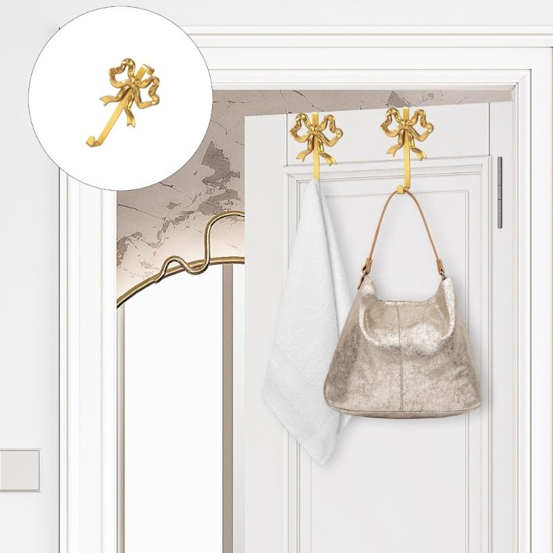 Heavy Duty Stainless Steel Bowknot Shaped Hook for Secure Hanging of Coats Hats Keys Decorative Hanger