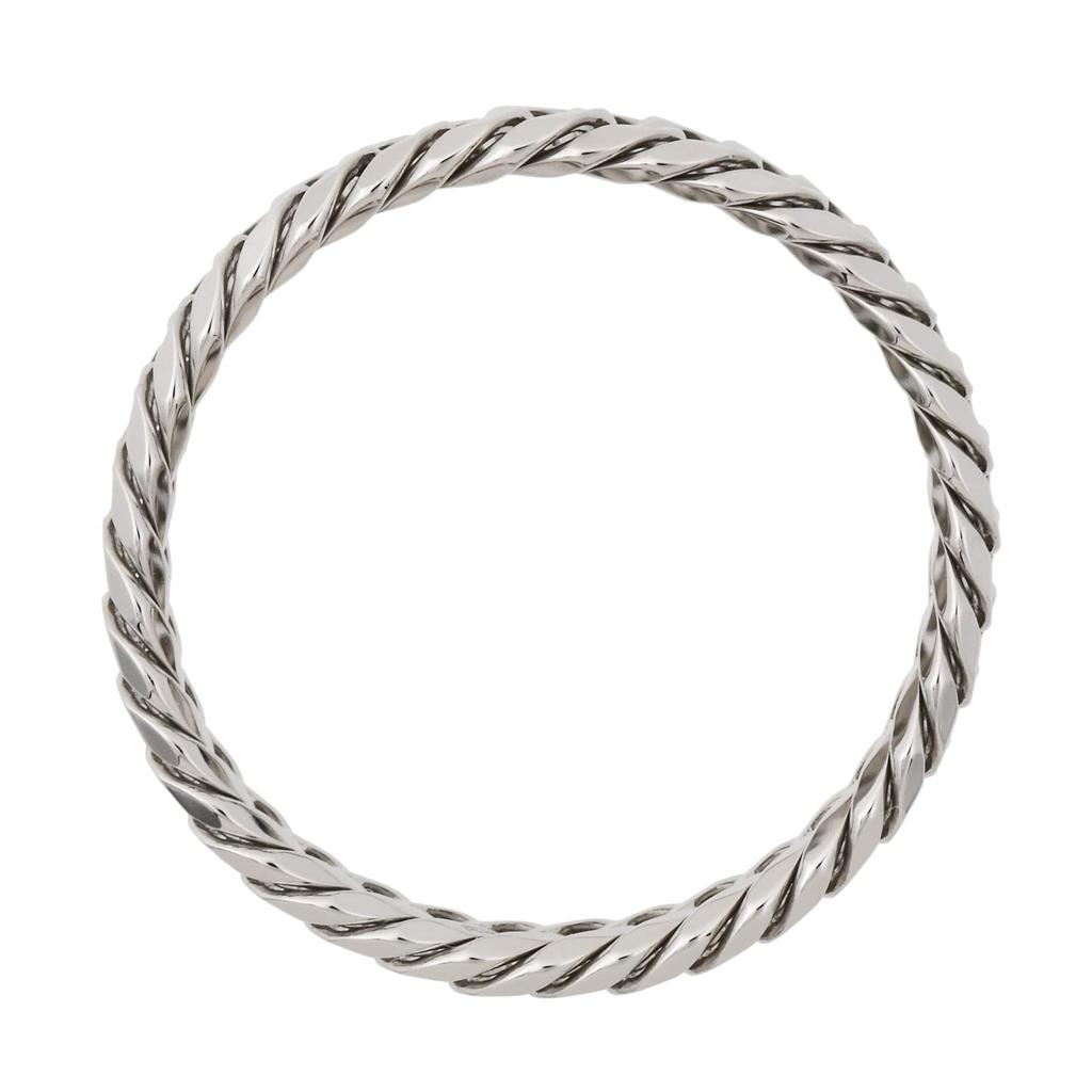 Platinum Double Curb Made In Pt850 Inner Diameter [FAIRY CULLET] Ring, 6-Sided Chain, Thin, Japan, (Size 16, 18mm/Circumference 56mm)