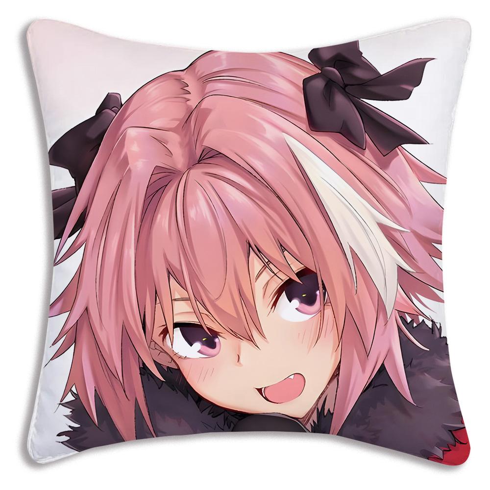 Anime F-Fate Apocrypha Astolfo Pillow Covers Cartoon Sofa Decorative Home Double-Sided Printing Short Plush Cute Cushion Cover
