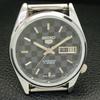 AUTOMATIC VINTAGE SEIKO 5 REFURBISHED JAPAN MENS BLACK DIAL WATCH a440442-4