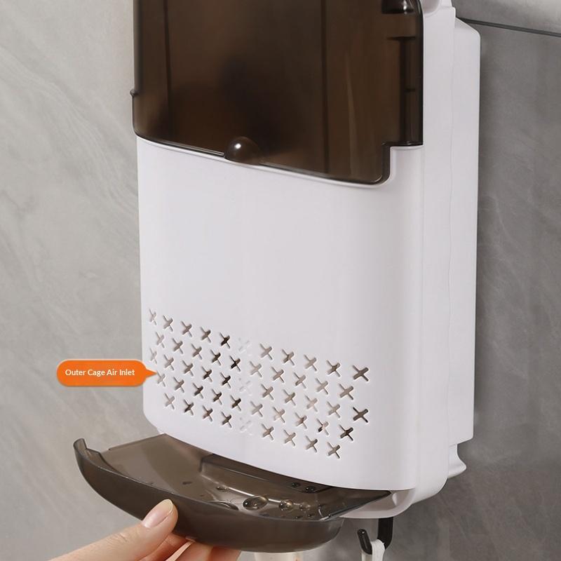 No-Drill Wall Mounted Chopstick Holder With Draining Base Kitchen Cutlery Utensil Storage Box Easy Installation