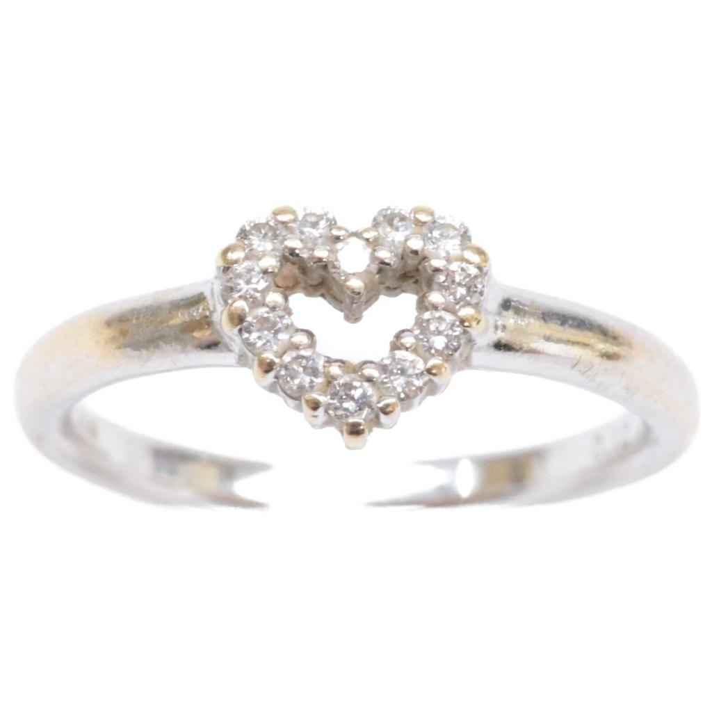 PonteVecchio K18WG 0.12 Heart Diamond Ring ring White goldUsed