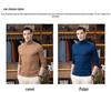 Men's High Neck Wool Sweater - Light Luxury, Solid Color, Brushed Fleece, Autumn/Winter Casual Knit