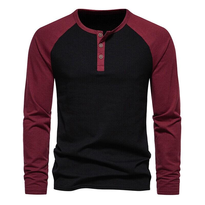 Collar Men's Base Shirt Casual Long Sleeved T-shirt For Men