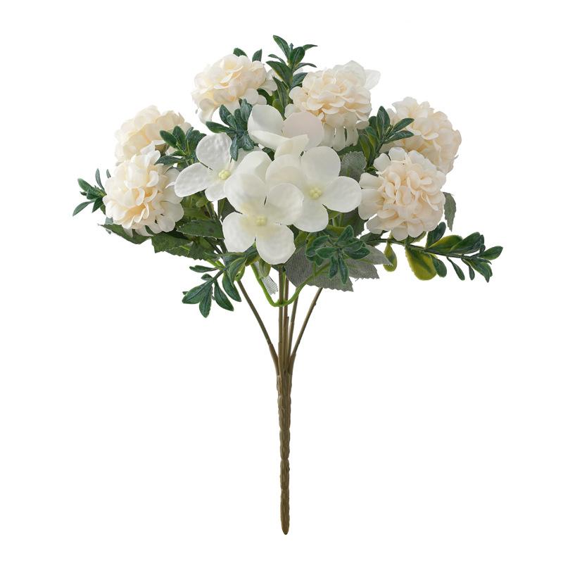 5-pronged Vintage Hydrangea, Silk Flower, Artificial Flower, Green Plant, Wedding Photography, Home Decoration Arrangement