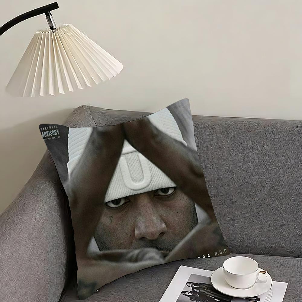 Rapper B-Booba Cushion Cover Reversible Plush Pillow Cover – For car, sofa, bedroom, perfect as a gift. 12x12Inch
