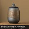 Creative Gilded Ceramic Tea Jar Household Sealed Moisture-proof Storage Jar Candy Food Container Desktop Ornament Art Decoration