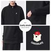 :CHOCOOLATEit Men's Retro Loose Fit Half-Button Pullover Sweatshirt