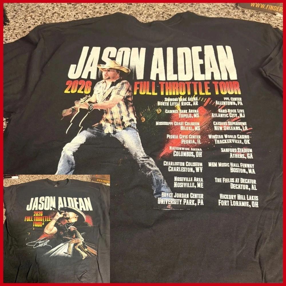 

Hot Jason Aldean 2 Sides North America Tour Black S to 5XL Shirt Unisex T-Shirt XXXL