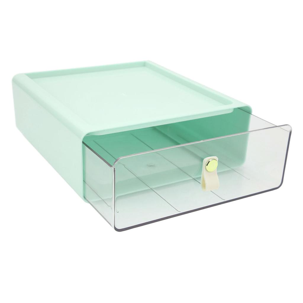 Clear Drawer Storage Box Large Capacity Desktop Drawer Storage Container Organizer for Office Green