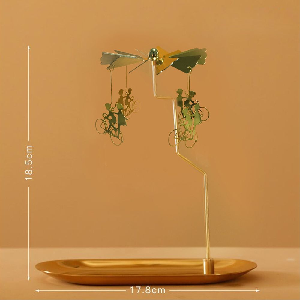 Metal Wedding Party Tealight Candle Holder Rotating Spinning Candlestick