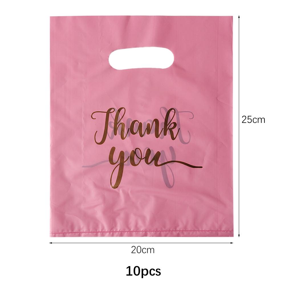 Thank You Gift Bag Plastic Black White Pink Candy Cookie Packing Bag for Wedding Birthday Thanksgiving Party Decoration Supplies
