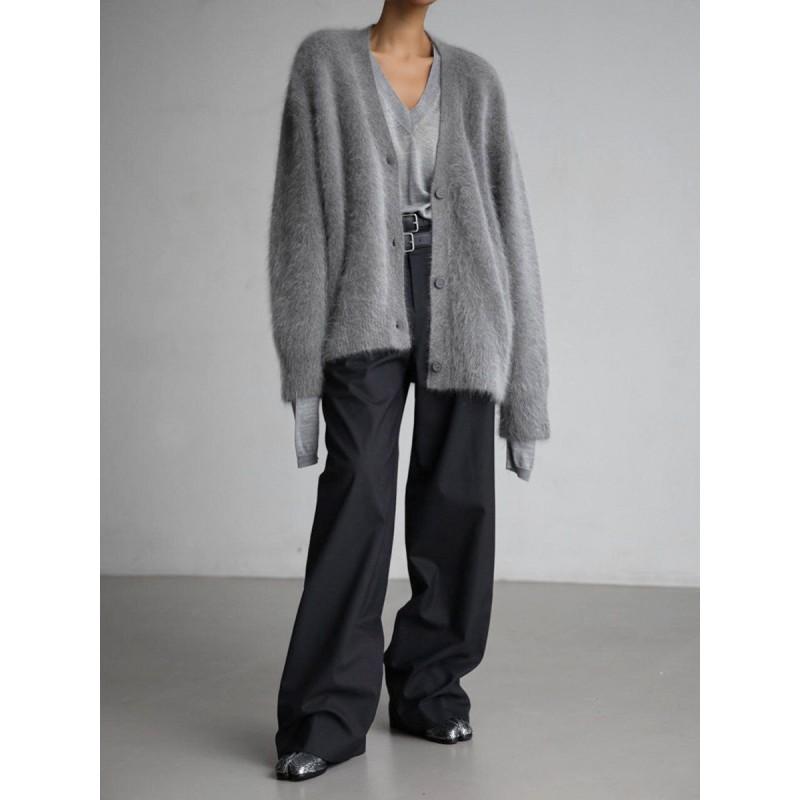 Womens Oversized Knit Cardigan Soft Acrylic Sweater V-Neck Long Sleeve Casual Outerwear Fall 2026