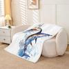 Various Cartoon Aircraft Biplane Jet Helicopter Clean White Background Pattern Flannel Throw Blanket, Warm Cozy Blanket