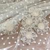 6Pcs Double Layer Lace Flower Applique Embroidered Patches Rpair For DIY Handmade Craft Wedding Dress Decoration 6.5CM Wide