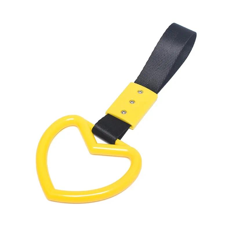 

1PC JDM Train Bus Handle Hand Remen 1pcs Tsurikawa Ring Heart Styling Drift Charm Strap Drift Auto Accessories Автомобільний ремінь жовтий