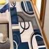 Blue Geometric Patchwork Bedside Floor Mat Soft Door Mat Welcome Mat Kitchen Rug Living Room Carpet Rug For Bedroom Home