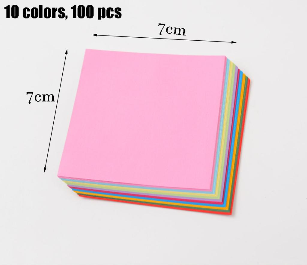 100pcs Square Origami Paper Double Sides Solid Color Folding Paper Multicolor Kids Handmade DIY Scrapbooking Craft Decor