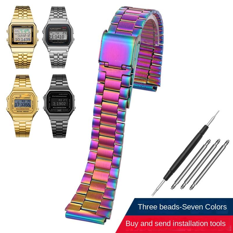 Retro Mała Kwadratowa Metalowa Bransoleta do Zegarka CASIO A159w-n1 A158WA/168 LA670 AE-1200/W-218H/F84 Pasek Stalowy Bransoleta 13 18mm