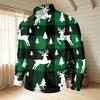 Men's Casual Long Sleeve Round Neck T-Shirt with Christmas Print for Holiday Party