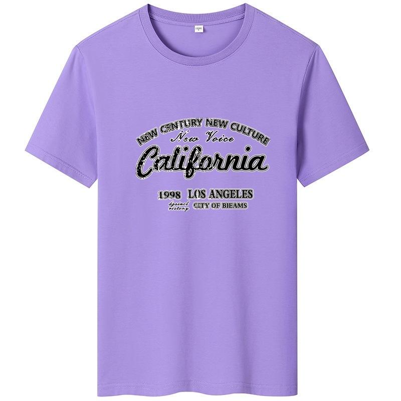 Short-sleeved T-shirt Men And Women Couples Summer Loose Cotton Body Shirt Round Neck Letters Simple Loose Tops