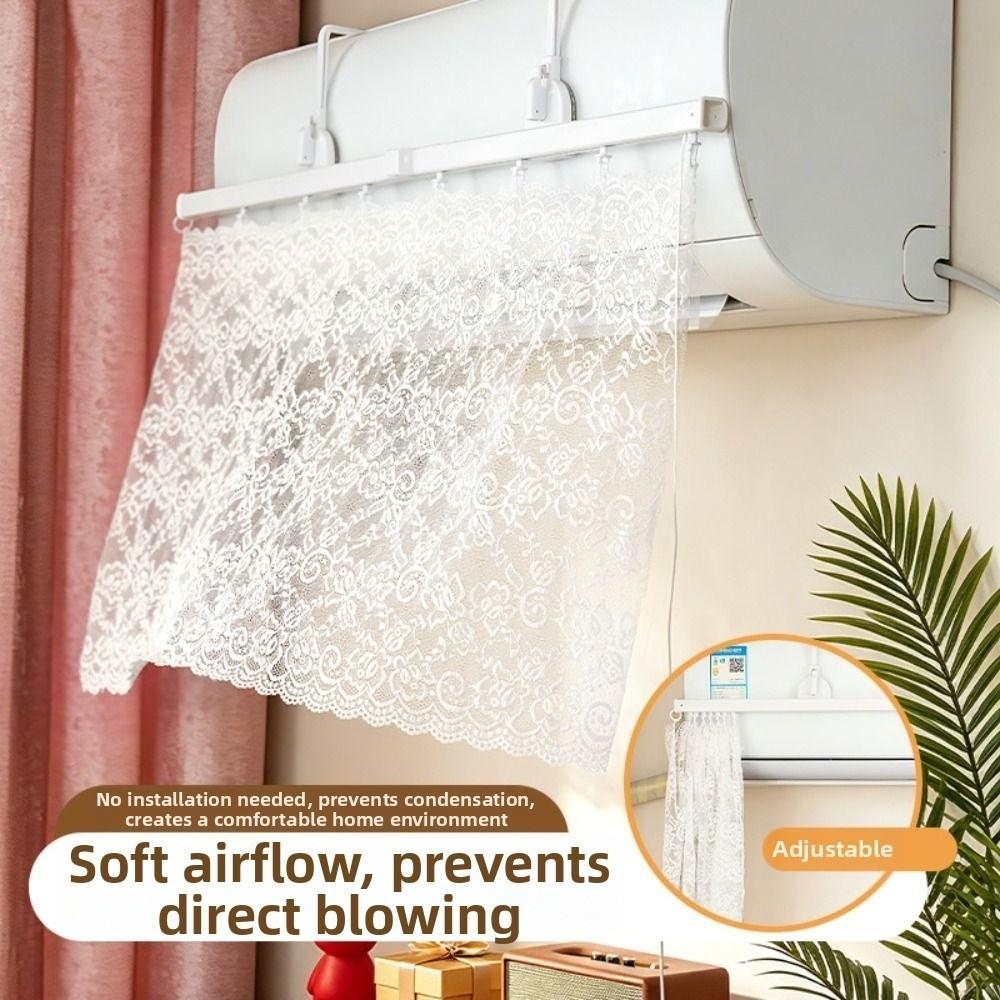 Retractable Air Conditioning Curtain Lace Air Conditioning Baffle Home Decor