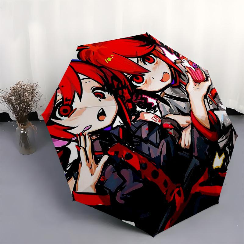 1pc Outdoor Umbrella with Anime Characters, Automatic Opening/Closing, Portable 3-Fold Design, 8-Rib Iron Frame - Perfect Gift for Fans, Traveler