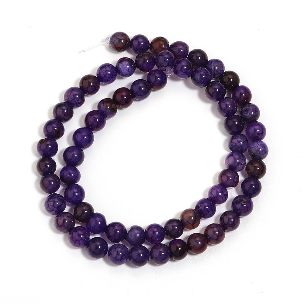 6/8/10mm Natural Stone Purple Dragon Agate Beads Round Loose Spacer Beads For Jewelry Making DIY Bracelet Necklace Accessories