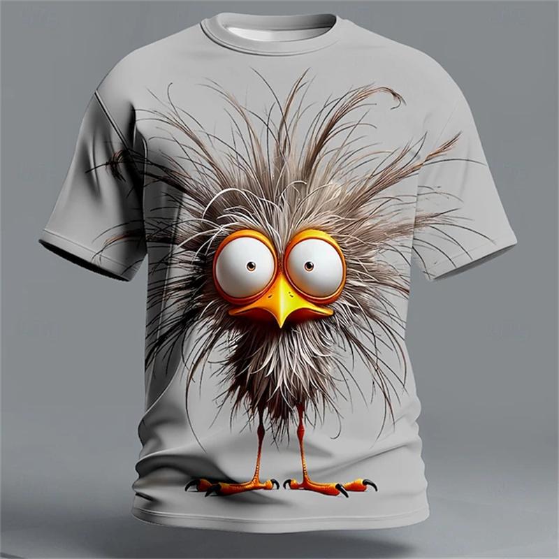 New Abstract Animal 3D Print T-Shirt Men's Summer Casual Short-Sleeve Fashion Streetwear Oversized T-Shirt Top
