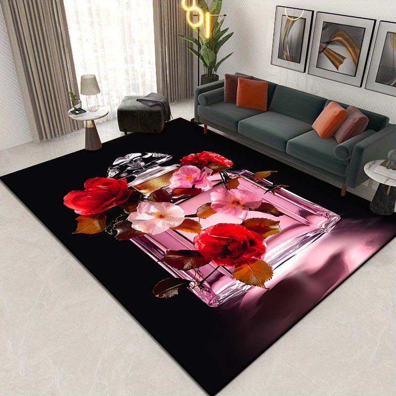 15 Sizes Perfume Bottle Pattern Rug Carpets for Bedroom Living Room Bathroom Mat Creative Door Mat Cloakroom Home Decor Outdoor